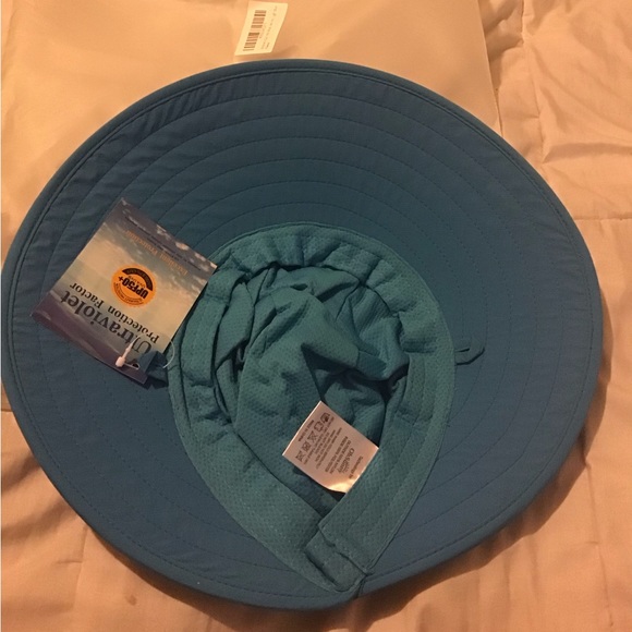 Oh Sunny turquoise blue sun hat NWT - Picture 7 of 7